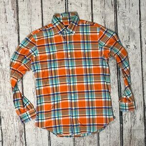 Polo Ralph Lauren Orange Plaid Mens Button Down Long Sleeve Shirt